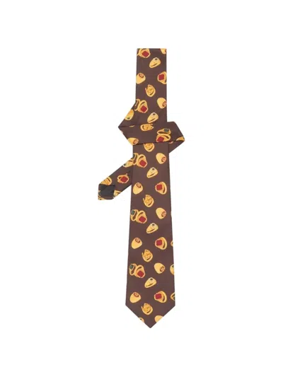 Drôle De Monsieur Ring-print Tie In Brown