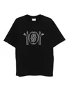 Drôle De Monsieur Room Servise-print Cotton T-shirt In Black