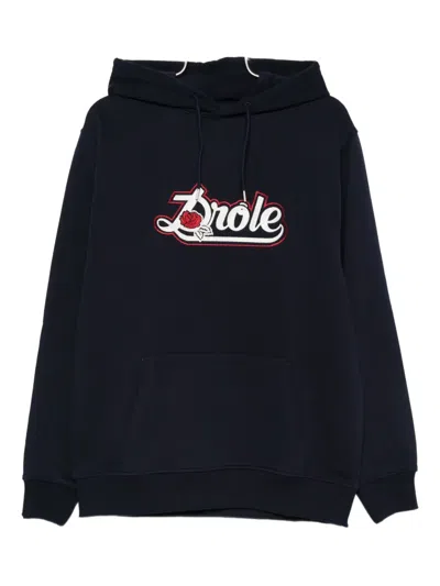 Drôle De Monsieur Rose Logo Hoodie In Blue