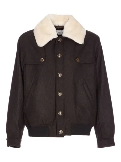 DRÔLE DE MONSIEUR SHEARLING-COLLAR BUTTONED JACKET