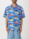 Drôle De Monsieur Multicolor Country Club Short-sleeved Shirt In Blau