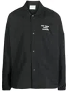 Drôle De Monsieur Black Jacket With Logo In Techno Fabric Man In Black