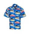 Drôle De Monsieur Multicolor Country Club Short-sleeved Shirt In Blue