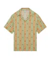 Drôle De Monsieur Striped Jewel Shirt Short Sleeves In Yellow