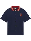 Drôle De Monsieur Short-sleeved Button-up Shirt In Blue