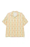Drôle De Monsieur Striped Jewel Shirt Short Sleeves In Multi