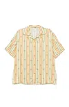 Drôle De Monsieur Striped Jewel Shirt Short Sleeves In Multi