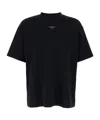 Drôle De Monsieur Le T-shirt Slogan Classique Blue Crewneck T-shirt With Slogan Print Detail On The Front In Cotton Ma In Black