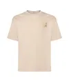 Drôle De Monsieur Logo-embroidered T-shirt In Nude