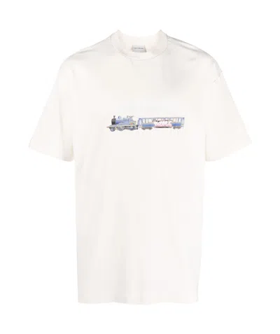 Drôle De Monsieur Graphic-print Cotton T-shirt In White