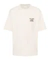 Drôle De Monsieur White Crewneck T-shirt With Slogan Print On The Front And Back In White