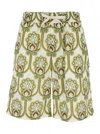 Drôle De Monsieur Short Tapisserie Florale Lin In Green
