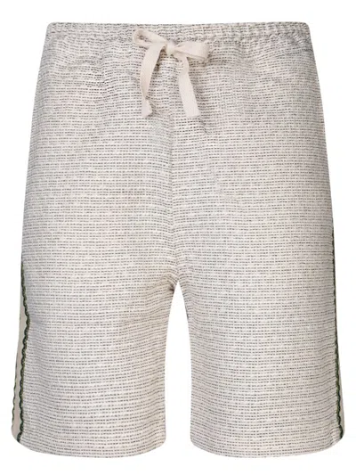 Drôle De Monsieur Cotton Blend Shorts With Drawstring In Beige