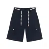 Drôle De Monsieur Le Short Workwear Chevron By Drole De Monsieur In Blue