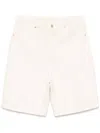 Drôle De Monsieur Light Beige Shorts With Button Fly In White