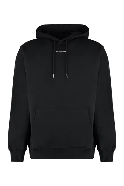 Drôle De Monsieur Slogan A Poche Classique Hooded Sweatshirt In Black
