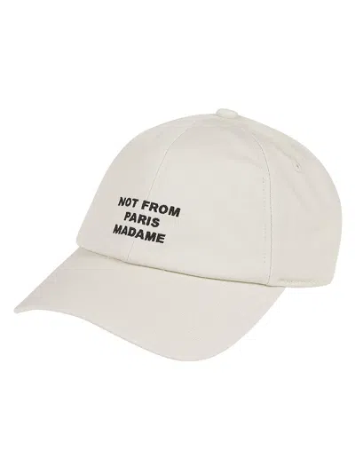 Drôle De Monsieur Slogan Baseball Hat In White