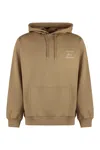 Drôle De Monsieur Slogan Calligraphie Hooded Sweatshirt In Brown