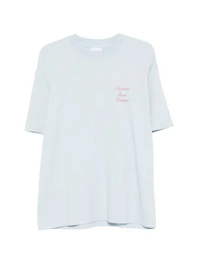 Drôle De Monsieur Slogan Calligraphy Round-neck T-shirt In Brown