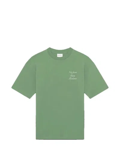 Drôle De Monsieur Slogan Calligraphy T-shirt In Green