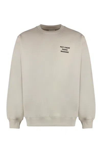 Drôle De Monsieur Le Sweatshirt Slogan Top In Beige