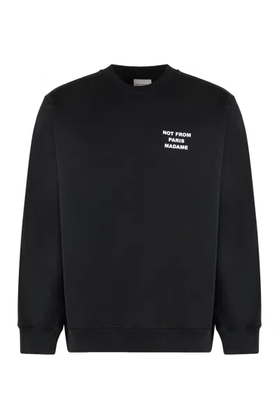 DRÔLE DE MONSIEUR SLOGAN COTTON CREW-NECK SWEATSHIRT