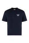 Drôle De Monsieur Blue Crewneck T-shirt With Slogan Print On The Front And Back In Cotton Man In Blue