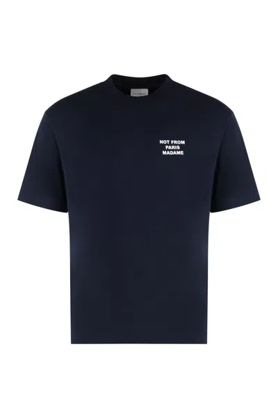 DRÔLE DE MONSIEUR SLOGAN COTTON CREW-NECK T-SHIRT