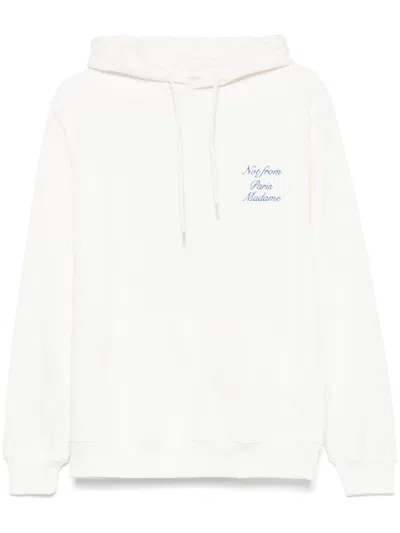 Drôle De Monsieur Slogan-embroidered Hoodie In White