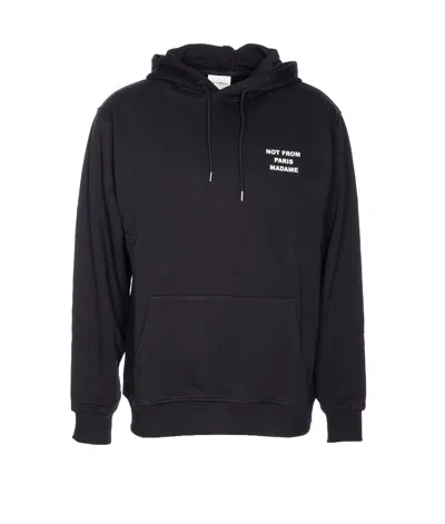 Drôle De Monsieur Slogan Hoodie In Black
