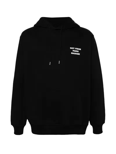 Drôle De Monsieur Slogan Hoodie In Black