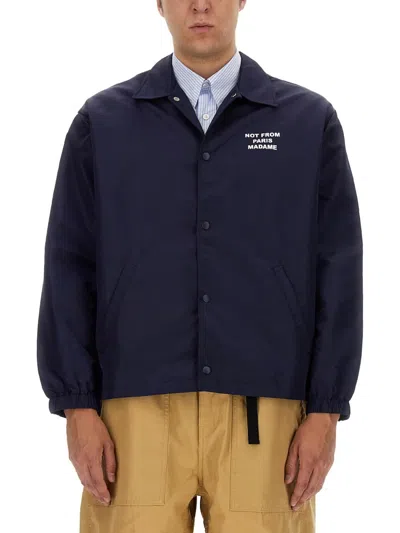 Drôle De Monsieur Slogan Jacket In Blue