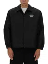 Drôle De Monsieur Black Jacket With Logo In Black