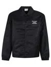 Drôle De Monsieur Black Jacket With Logo In Techno Fabric Man In Black