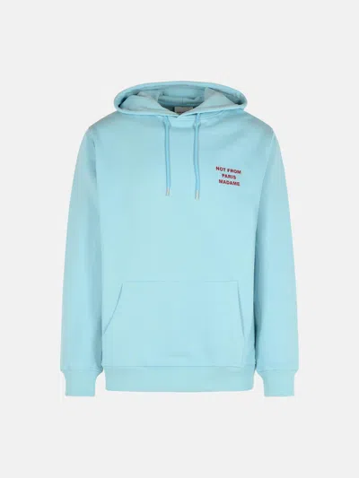 Drôle De Monsieur 'slogan' Light Blue Cotton Sweatshirt