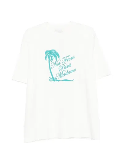 Drôle De Monsieur Slogan Palmiers T-shirt In White