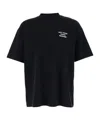 Drôle De Monsieur Black Crewneck T-shirt With Slogan Print On The Front And Back In Black