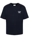 Drôle De Monsieur Blue Crewneck T-shirt With Slogan Print On The Front And Back In Cotton Man In Blue