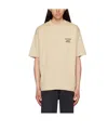 Drôle De Monsieur White Crewneck T-shirt With Slogan Print On The Front And Back In Nude