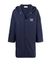 Drôle De Monsieur Slogan-print Hooded Windbreaker In Blue