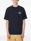 Drôle De Monsieur Blue Crewneck T-shirt With Slogan Print On The Front And Back In Cotton Man In Blue