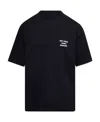 Drôle De Monsieur Black Crewneck T-shirt With Slogan Print On The Front And Back In Black
