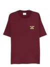 Drôle De Monsieur Slogan Crew Neck T-shirt In Cotton In Burgundy