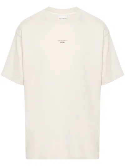Drôle De Monsieur Drole De Monsieur Slogan Printed T-shirt Size M In Beige