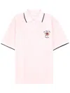 Drôle De Monsieur Drole De Monsieur Short-sleeved Polo Shirt In Size M With Contrasting Hems In Pink