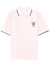Drôle De Monsieur Drole De Monsieur Short-sleeved Polo Shirt In Size M With Contrasting Hems In Pink