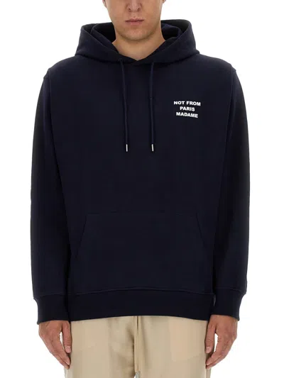 Drôle De Monsieur Slogan Sweatshirt In Black