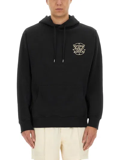 Drôle De Monsieur Slogan Sweatshirt In Black