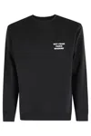 Drôle De Monsieur Black Sweatshirt With Bold Slogan And Elastic Hems In Black