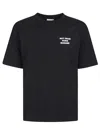 Drôle De Monsieur Black Crewneck T-shirt With Slogan Print On The Front And Back In Black